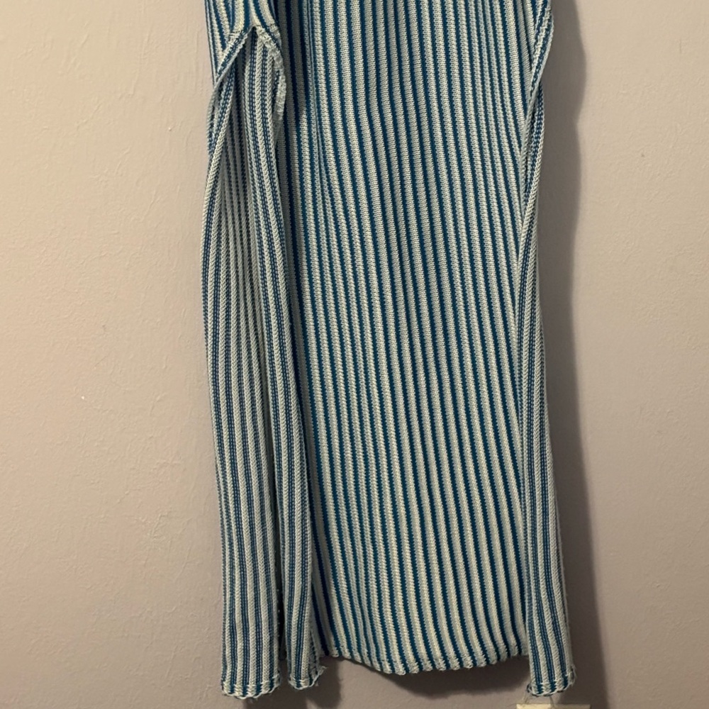 SHEIN Blue and White Striped Crochet Dress - Picture 3 of 12